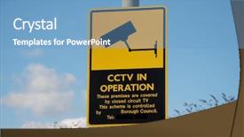  Presentation with cctv camera - PPT theme consisting of use of cctv camera background and a teal colored foreground