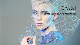  Presentation with futurism - Audience pleasing slide deck consisting of use of metal wire backdrop and a light blue colored foreground