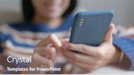  Presentation with mobile use - Cool new theme with use of mobile phone at home backdrop and a coral colored foreground