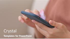  Presentation with mobile use - Audience pleasing slide set consisting of use-of-mobile-phone backdrop and a coral colored foreground