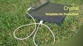  Presentation with renewable energy - PPT theme having use of renewable energy - mobile background and a tawny brown colored foreground