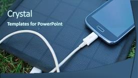  Presentation with renewable energy - Audience pleasing slides consisting of use of renewable energy - mobile backdrop and a ocean colored foreground