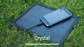  Presentation with renewable energy - Amazing PPT theme having use of renewable energy - mobile backdrop and a tawny brown colored foreground