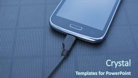  Presentation with mobile use - Beautiful presentation featuring use of renewable energy - mobile backdrop and a ocean colored foreground