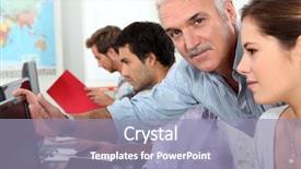  Presentation with older parents computer - Colorful slide deck enhanced with use technology classrooms - older students using computers backdrop and a  colored foreground