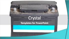  Presentation with volt - Cool new slide set with used 12 volt starter battery backdrop and a gray colored foreground