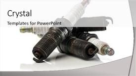  Presentation with spark plugs - Cool new presentation with used and dirty spark plug backdrop and a white colored foreground
