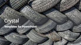  Presentation with tires - Slide set enhanced with used and worn car tires background and a dark gray colored foreground