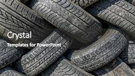  Presentation with tires - PPT theme having used and worn car tires background and a dark gray colored foreground