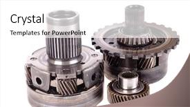  Presentation with automotive - Presentation theme having used automotive automatic transmission gears background and a white colored foreground