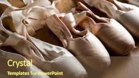  Presentation with ballet - Slide deck consisting of used ballet pointe shoes background and a tawny brown colored foreground