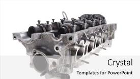  Presentation with motor engine - Slide set consisting of used car motor head engine background and a light gray colored foreground