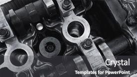  Presentation with motor engine - PPT theme featuring used car motor head engine background and a dark gray colored foreground