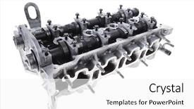  Presentation with cylinder - PPT theme featuring used car motor head engine background and a white colored foreground