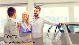  Presentation with car business - Beautiful slide set featuring used cars - auto business car sale technology backdrop and a coral colored foreground