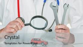  Presentation with maintenance - Presentation design enhanced with candies with different shapes and colors close up background and a gold colored foreground