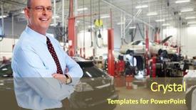  Presentation with car dealer - Presentation theme enhanced with used cars - mature car dealer man background and a violet colored foreground