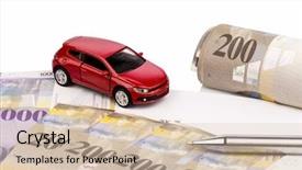  Presentation with contract - Colorful presentation theme enhanced with used cars - purchase contract for a new backdrop and a soft green colored foreground