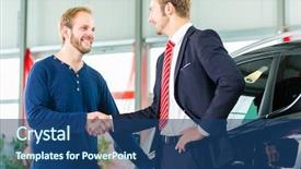  Presentation with auto dealership - Audience pleasing PPT layouts consisting of used cars - seller or car salesman backdrop and a ocean colored foreground