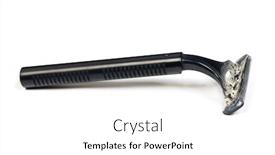  Presentation with razor - Slide set consisting of used-disposable-shaving-razor-isolated background and a white colored foreground