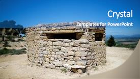  Presentation with civil war - Presentation theme with used during the spanish civil background and a teal colored foreground