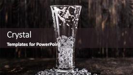  Presentation with beer foam - PPT layouts with used empty glass with ice and beer foam on dark wooden background background and a dark gray colored foreground