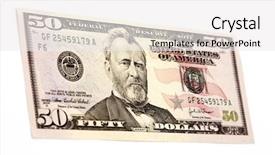  Presentation with 20 dollar bill - Slides with used fifty dollar bill isolated background and a white colored foreground