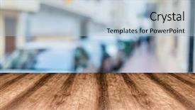  Presentation with wooden board empty table top - Beautiful PPT layouts featuring used for display or montage backdrop and a light blue colored foreground
