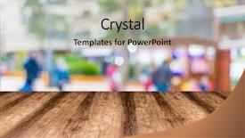  Presentation with wooden board empty table top - PPT theme featuring used for display or montage background and a mint green colored foreground