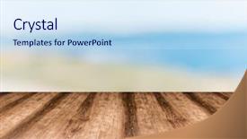  Presentation with wooden board empty table top - PPT theme consisting of used for display or montage background and a sky blue colored foreground