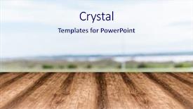  Presentation with wooden board empty table top - Colorful presentation design enhanced with used for display or montage backdrop and a sky blue colored foreground