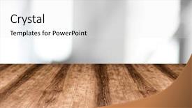  Presentation with wooden board empty table top - Presentation design featuring used for display or montage background and a  colored foreground