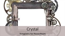  Presentation with steampunk - PPT theme with used for steampunk and mechanical background and a light gray colored foreground