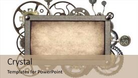  Presentation with steampunk - Slides with used for steampunk and mechanical background and a coral colored foreground