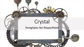  Presentation with metallic - PPT theme enhanced with used for steampunk and mechanical background and a light gray colored foreground