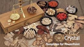  Presentation with alternative medicine - Amazing PPT theme having used in alternative herbal medicine backdrop and a tawny brown colored foreground