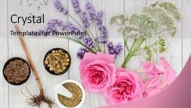  Presentation with rose wood - Colorful presentation enhanced with used in alternative traditional herbal backdrop and a light gray colored foreground