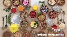  Presentation with paper cups - Beautiful theme featuring used in natural alternative medicine backdrop and a tawny brown colored foreground