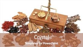  Presentation with traditional chinese medicine - Presentation design consisting of used in traditional herbal medicine background and a coral colored foreground