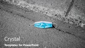  Presentation with medical waste - Presentation theme consisting of used-medical-face-mask-thrown background and a gray colored foreground