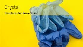  Presentation with medical waste - PPT layouts having used-medical-glove-on-yellow background and a yellow colored foreground