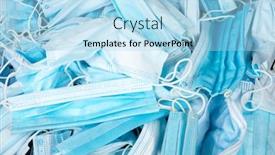  Presentation with masks - Cool new PPT layouts with used-medical-masks-texture backdrop and a light blue colored foreground