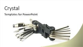  Presentation with purpose - PPT layouts featuring used multi-tool for bicycle background and a white colored foreground
