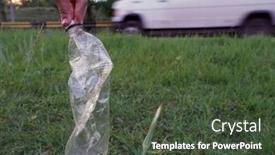  Presentation with plastic bottle pollution - Presentation theme consisting of used-plastic-bottle-as-garbage background and a tawny brown colored foreground
