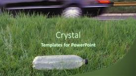  Presentation with plastic bottle pollution - Presentation theme having used-plastic-bottle-as-garbage background and a tawny brown colored foreground