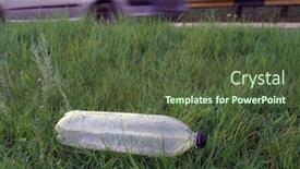  Presentation with plastic bottle pollution - Beautiful slide deck featuring used-plastic-bottle-as-garbage backdrop and a tawny brown colored foreground