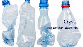  Presentation with plastic bottles and ocean - Amazing presentation theme having used plastic bottles backdrop and a sky blue colored foreground