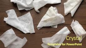  Presentation with plastic - Cool new PPT layouts with used-plastic-wet-wipes backdrop and a tawny brown colored foreground