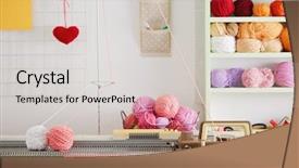  Presentation with knitting - Presentation design enhanced with used to create knitted fabric background and a light gray colored foreground