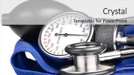  Presentation with blood pressure - Audience pleasing slide deck consisting of used to measure blood pressure backdrop and a light gray colored foreground